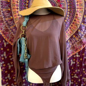 Express Mauve Sheer Bodysuit with built in tank